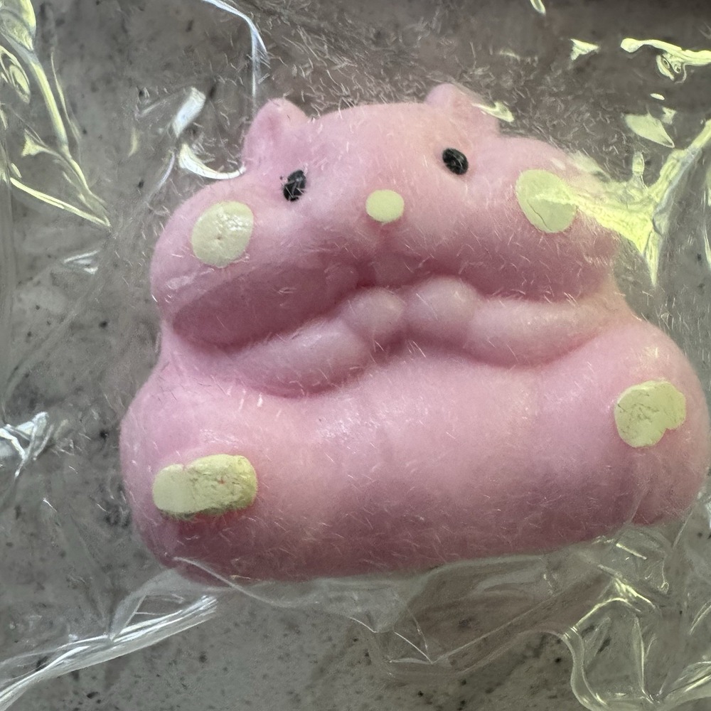 New Taba-Licious Fluffs Pink Hamster Squeeze Toy Orb Curiosities Series #1